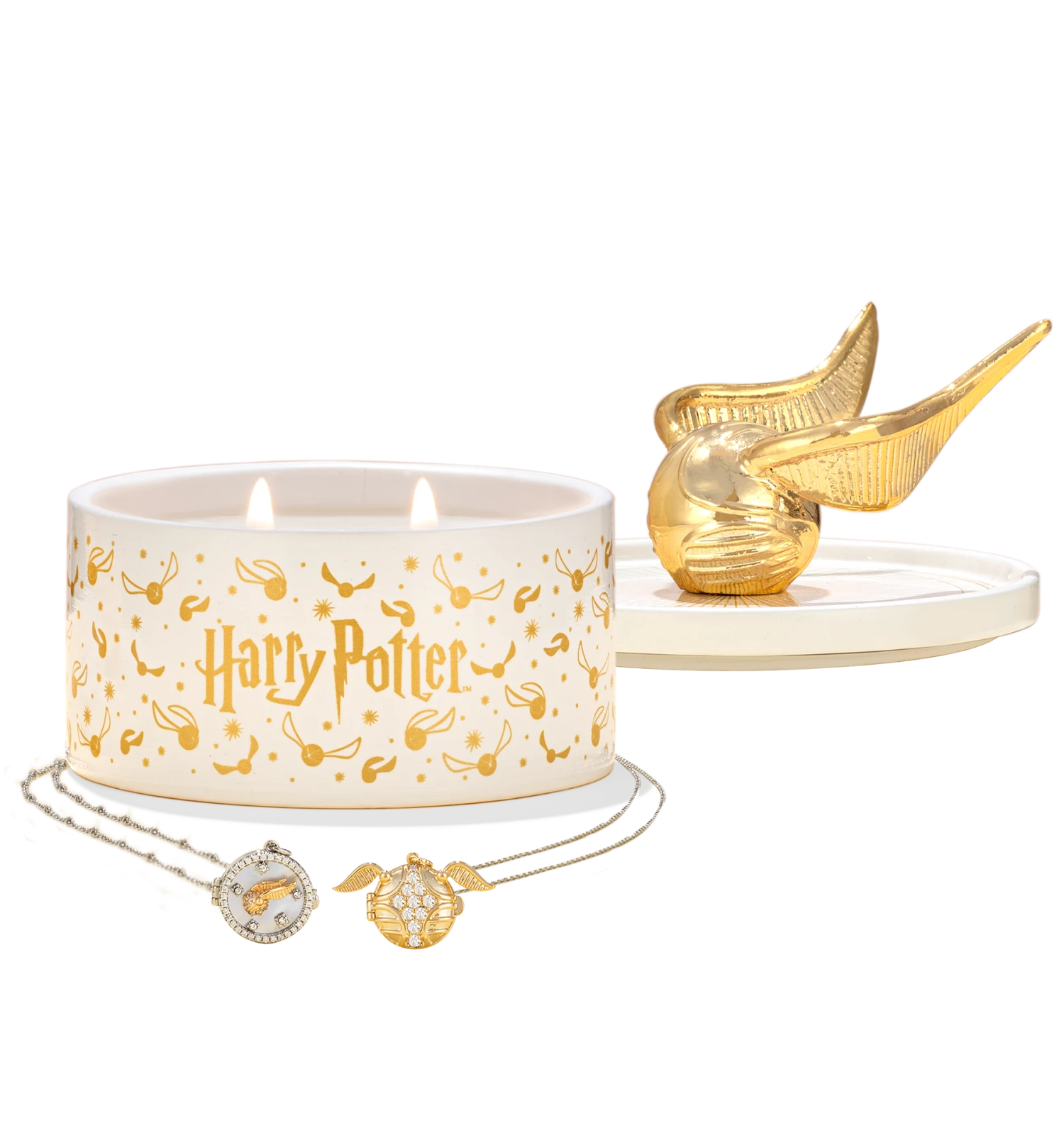 Warner Bros Charmed Aroma Golden Snitch Candle And Jewelry Tray 1 Warner Bros Charmed Aroma Golden Snitch Candle And Jewelry Tray
