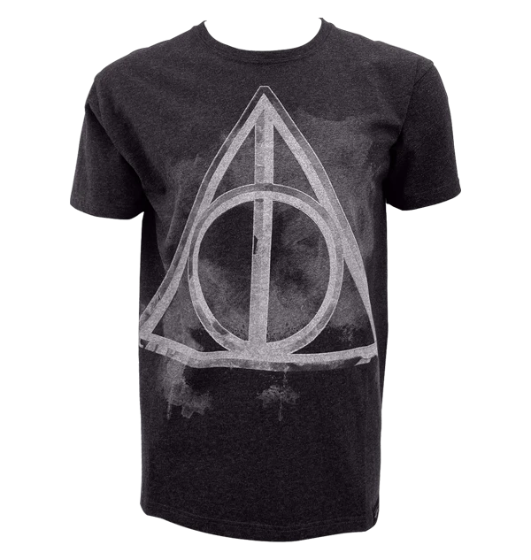 Warner Bros Deathly Hallows Smoky Charcoal T-Shirt 1 Warner Bros Deathly Hallows Smoky Charcoal T-Shirt