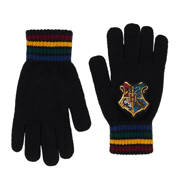 Warner Bros Hogwarts School Crest Knitted Gloves 1 Warner Bros Hogwarts School Crest Knitted Gloves