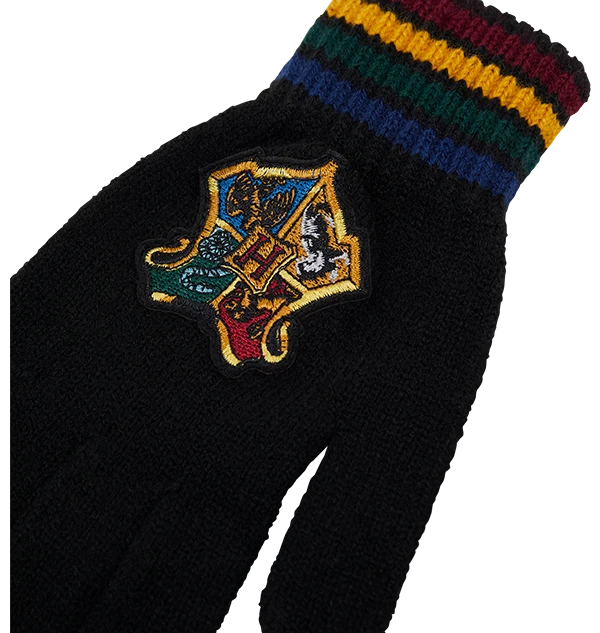 Warner Bros Hogwarts School Crest Knitted Gloves 2 Warner Bros Hogwarts School Crest Knitted Gloves - Image 2