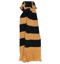 Warner Bros Hufflepuff Wide Stripe Scarf From Lochaven -Harrypotter Sales Shop HufflepuffScarf2 2 600x633px